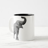 TASSE 2 COULEURS GRAND ÉLÉPHANT ASIATIQUE - ÉLÉPHANT D'ASIE (Devant gauche)