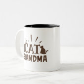 Tasse 2 Couleurs Grand-mère de chat (Devant gauche)