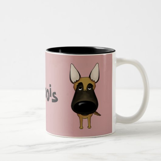 Tasse 2 Couleurs Grand nez Malinois (Droit)