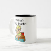 Tasse 2 Couleurs Grand-papas d'ours pêchant l'ami (Devant gauche)