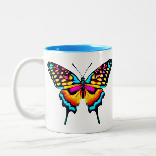 Tasse 2 Couleurs Grand Papillon à queue épaisse colorée