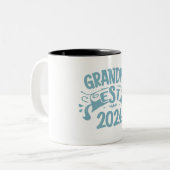 Tasse 2 Couleurs grand-père est 2024, Promoted To Grandpa Est. 2024 (Devant gauche)