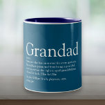 Tasse 2 Couleurs Grand-père, grand-père, papa définition<br><div class="desc">Personnalisez pour votre grand-père,  grand-père,  papa ou pops spéciaux pour créer un cadeau unique. Une façon parfaite de lui montrer à quel point il est extraordinaire chaque jour. Vous pouvez même customiser l'arrière - plan à leur couleur préférée. Conçu par Thisisnotme©</div>