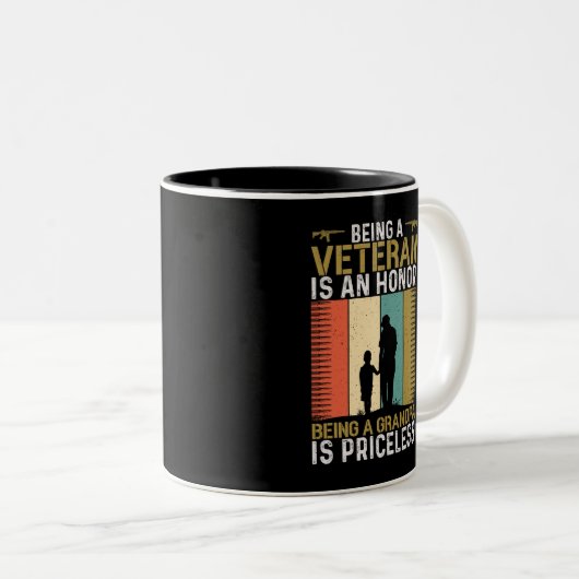 Tasse 2 Couleurs Grand-père vétéran (Devant droit)