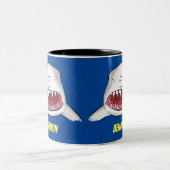 Tasse 2 Couleurs Grand requin blanc moyen dessin animé (Centre)