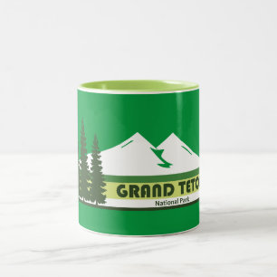 Tasse 2 Couleurs Grand Teton National Park Green Stripes