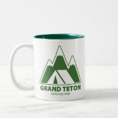 Tasse 2 Couleurs Grand Teton National Park Mountains Camping (Gauche)
