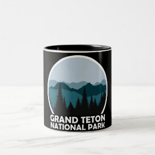 Tasse 2 Couleurs Grand Teton National Park Wyoming Vintage Retro