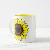 Tasse 2 Couleurs Grand tournesol jaune doré (Devant gauche)