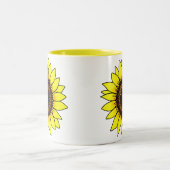 Tasse 2 Couleurs Grand tournesol jaune doré (Centre)