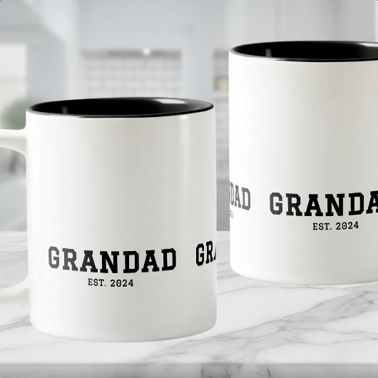 Tasse 2 Couleurs Grandad Established New Grandad Gift