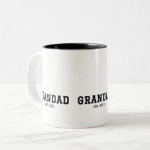 Tasse 2 Couleurs Grandad Established New Grandad Gift (Devant gauche)