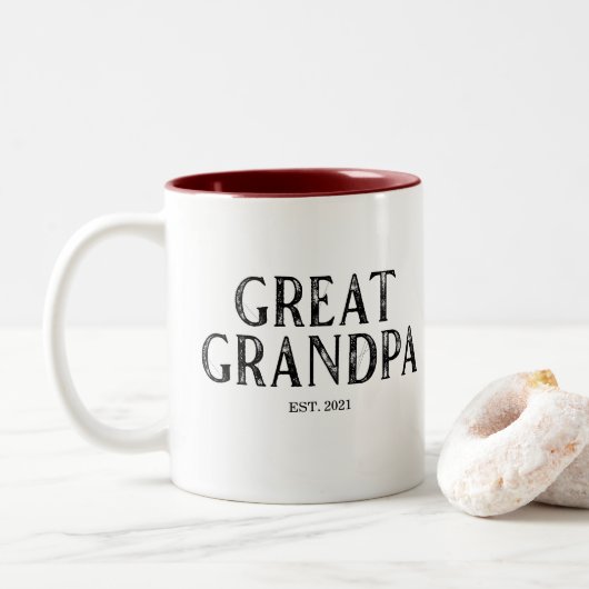 Tasse 2 Couleurs Grande Année du grand-père (Avec donut)