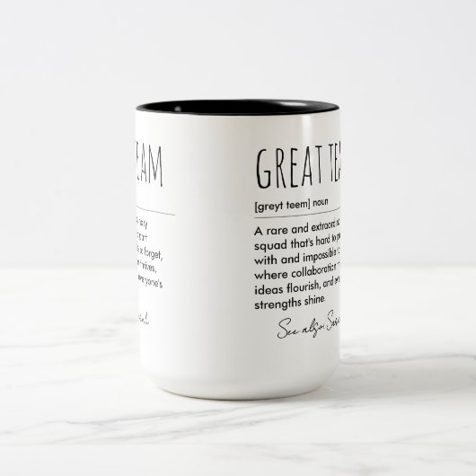 Tasse 2 Couleurs Grande définition de l'équipe personnalisée Appréc (Centre)