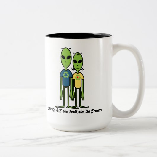 Tasse 2 Couleurs Grande idée qui respecte l'environnement de cadeau (Droit)