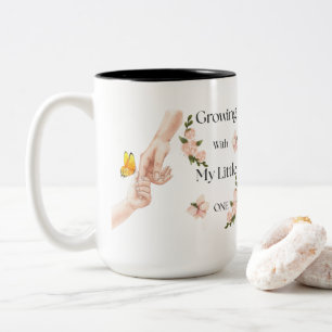Tasse 2 Couleurs Grandir avec mon petit floral Citation