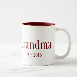 Tasse 2 Couleurs Grandma personnalisable année établie
