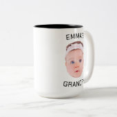 Tasse 2 Couleurs Grandpa Boug cadeau, Personnalisé Visage bébé, Cad (Devant droit)