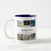 Tasse 2 Couleurs Grandpa's Crew Custom 6 Photo Grid (Gauche)