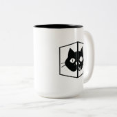 Tasse 2 Couleurs Graphique de chat de Schrödinger (Devant droit)