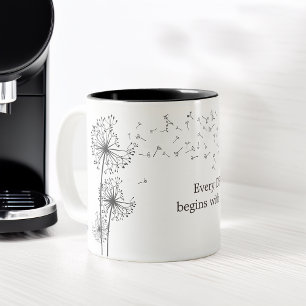Tasse 2 Couleurs Graphique de citation inspirante Dandelion