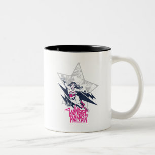 Tasse 2 Couleurs Graphique de personnage volant Glam Rock Wonder Wo