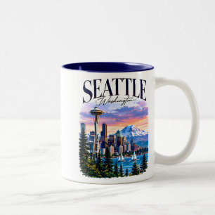 Tasse 2 Couleurs Graphique de voyage Seattle Space Needle