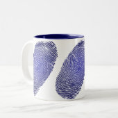 Tasse 2 Couleurs Graphique d'empreinte digitale (Devant gauche)