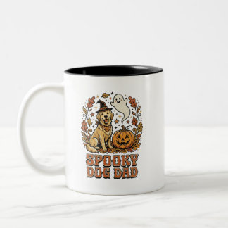 Tasse 2 Couleurs Graphique Halloween Papa Chien Vintage
