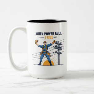 Tasse 2 Couleurs Graphique Inspirant de Ligne Électrique au Lever d