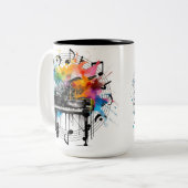 Tasse 2 Couleurs Graphique musical (Devant gauche)