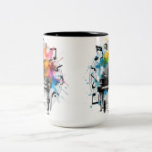 Tasse 2 Couleurs Graphique musical (Centre)