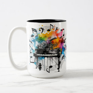Tasse 2 Couleurs Graphique musical