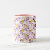 Tasse 2 Couleurs Graphique pourpre de licorne (Centre)