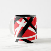 Tasse 2 Couleurs Graphique rouge, noir et blanc (Devant gauche)
