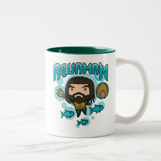 Tasse 2 Couleurs Graphique sous-marin d'Aquaman | Chibi Aquaman (Droit)