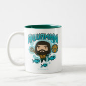 Tasse 2 Couleurs Graphique sous-marin d'Aquaman | Chibi Aquaman (Gauche)