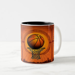 Tasse 2 Couleurs Graphiques vectoriels de basket-ball évolutifs – H