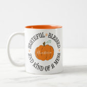 Tasse 2 Couleurs Grateful Blessor d'un Citrouille orange du mess (Gauche)