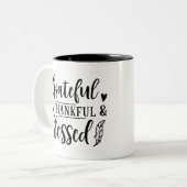 Tasse 2 Couleurs Grateful Thankful & Blessed (Devant gauche)