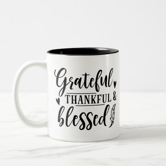 Tasse 2 Couleurs Grateful Thankful & Blessed (Gauche)