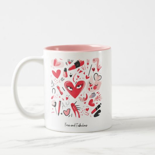 Tasse 2 Couleurs Gratuit et fabuleux café de la Saint Valentin (Gauche)
