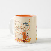 Tasse 2 Couleurs Gratuit Lapin D'Automne (Devant gauche)
