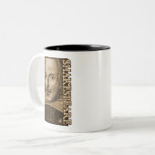 Tasse 2 Couleurs Gravures de Shakespeare Droeshout (Devant gauche)