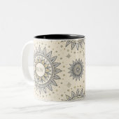 Tasse 2 Couleurs Gray Gold Mandala Pattern (Devant gauche)