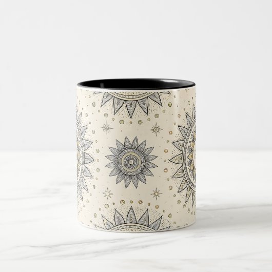Tasse 2 Couleurs Gray Gold Mandala Pattern (Centre)