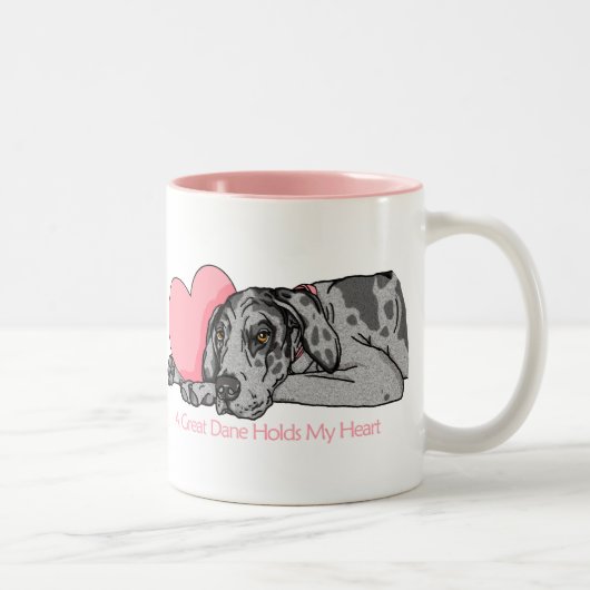 Tasse 2 Couleurs Great Dane Holt Heart Merle UC (Droit)