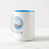 Tasse 2 Couleurs Grèce Conception des navires grecs (Devant gauche)