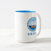 Tasse 2 Couleurs Grèce Conception des navires grecs (Devant droit)