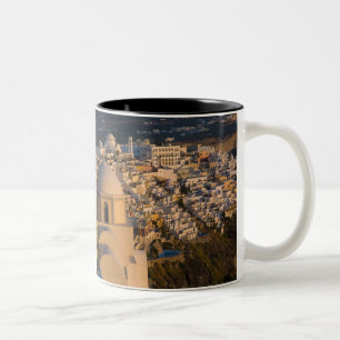 Tasse 2 Couleurs Grèce et île grecque de Santorin ville de